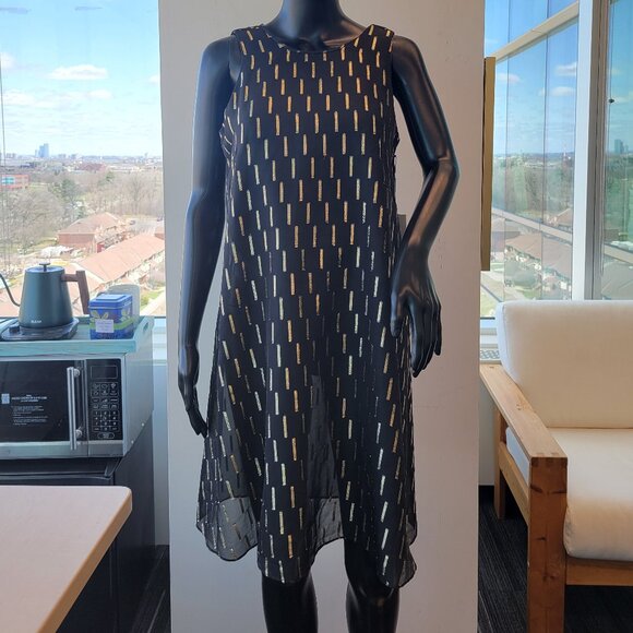 Calvin Klein Black and Gold dress - Picture 1 of 8